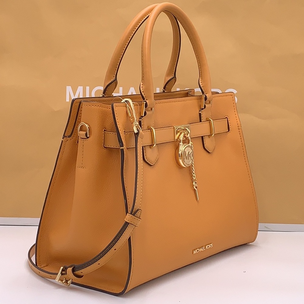 Michael Kors Hamilton Meidum Satchel Shoulder Crossbody Bag CIDER COLOR - Picture 4 of 14